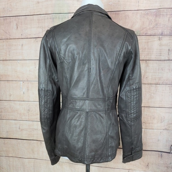Eddie Bauer Lambskin Leather Bomber Jacket - Picture 4 of 7